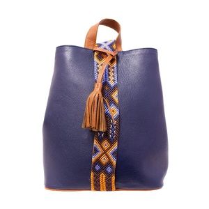Cristina Orozco Blue Leather Backpack